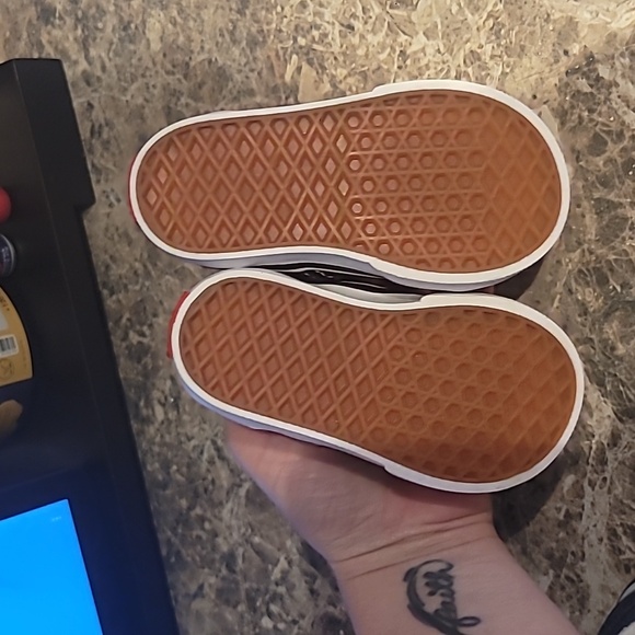 Vans Black & White Toddler Baby Shoes Size 4 - Picture 6 of 6